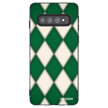 Picasee Μαύρη θήκη σιλικόνης για Samsung Galaxy S10 G973 - Emerald Diamond