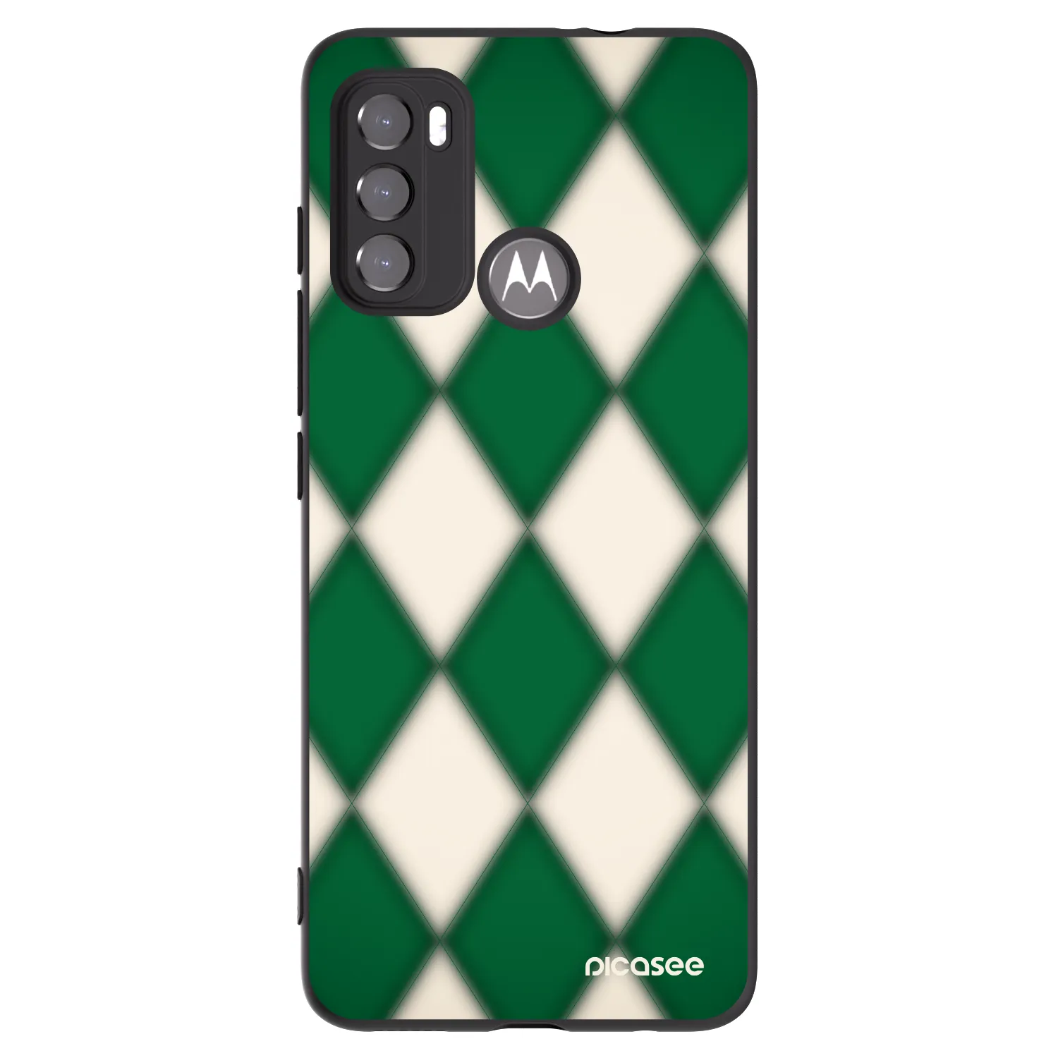 Picasee Μαύρη θήκη σιλικόνης για Motorola Moto G60 - Emerald Diamond