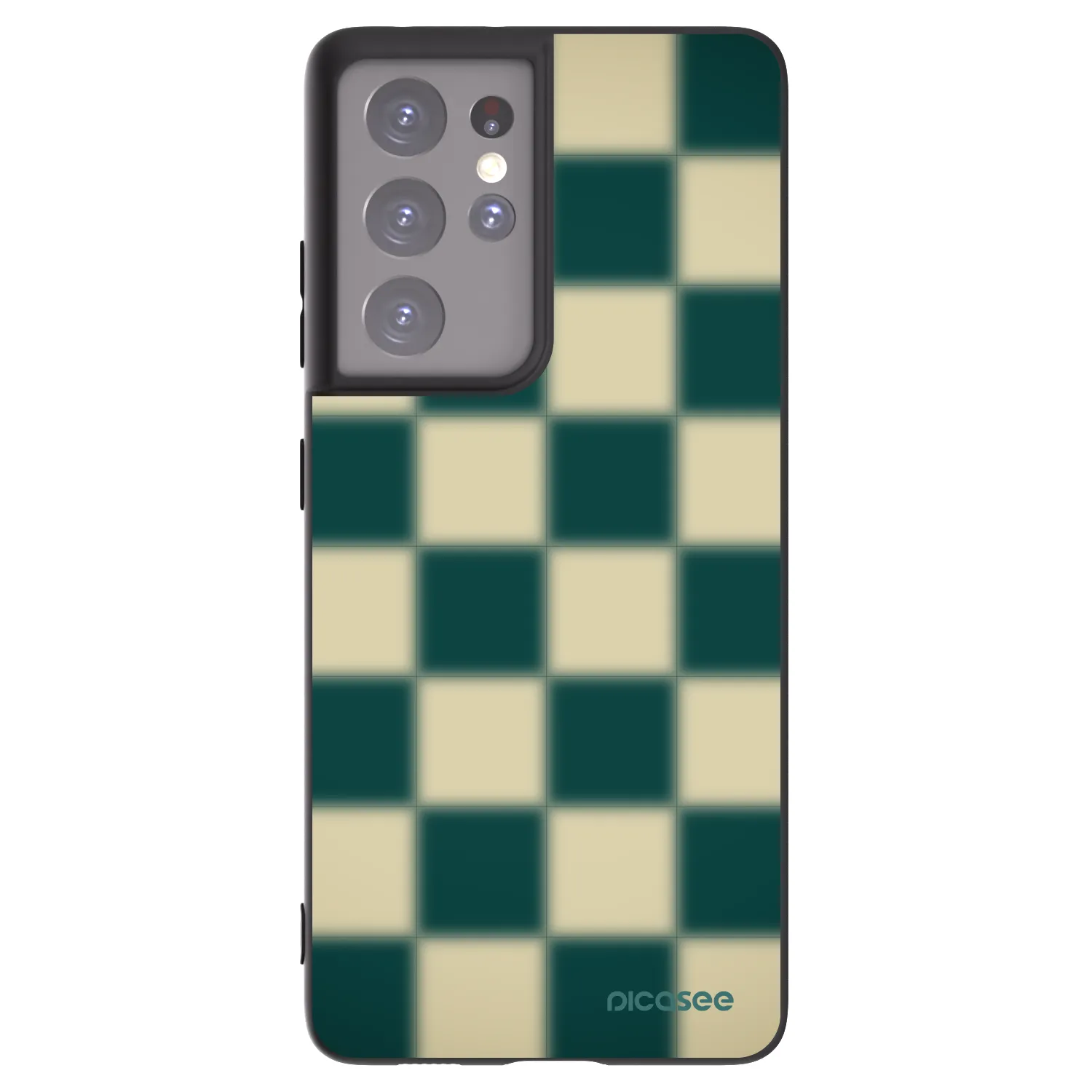 Picasee Μαύρη θήκη σιλικόνης για Samsung Galaxy S21 Ultra 5G G998B - Shadow Chess
