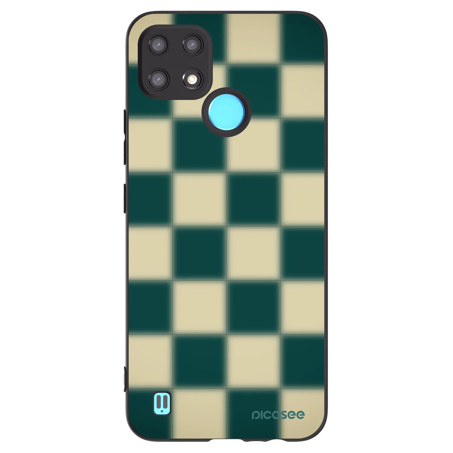 Picasee Μαύρη θήκη σιλικόνης για Realme C21 - Shadow Chess
