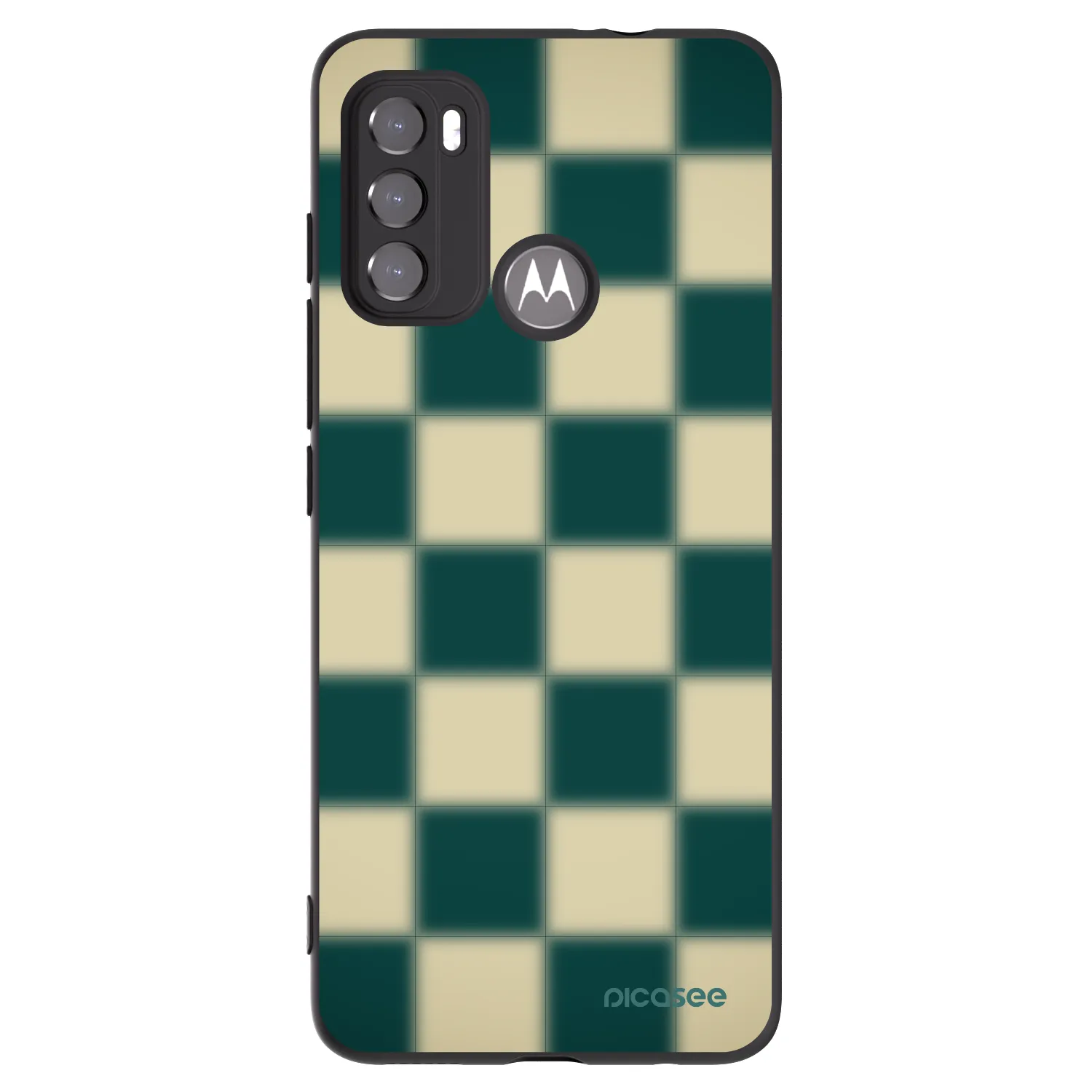 Picasee Μαύρη θήκη σιλικόνης για Motorola Moto G60 - Shadow Chess