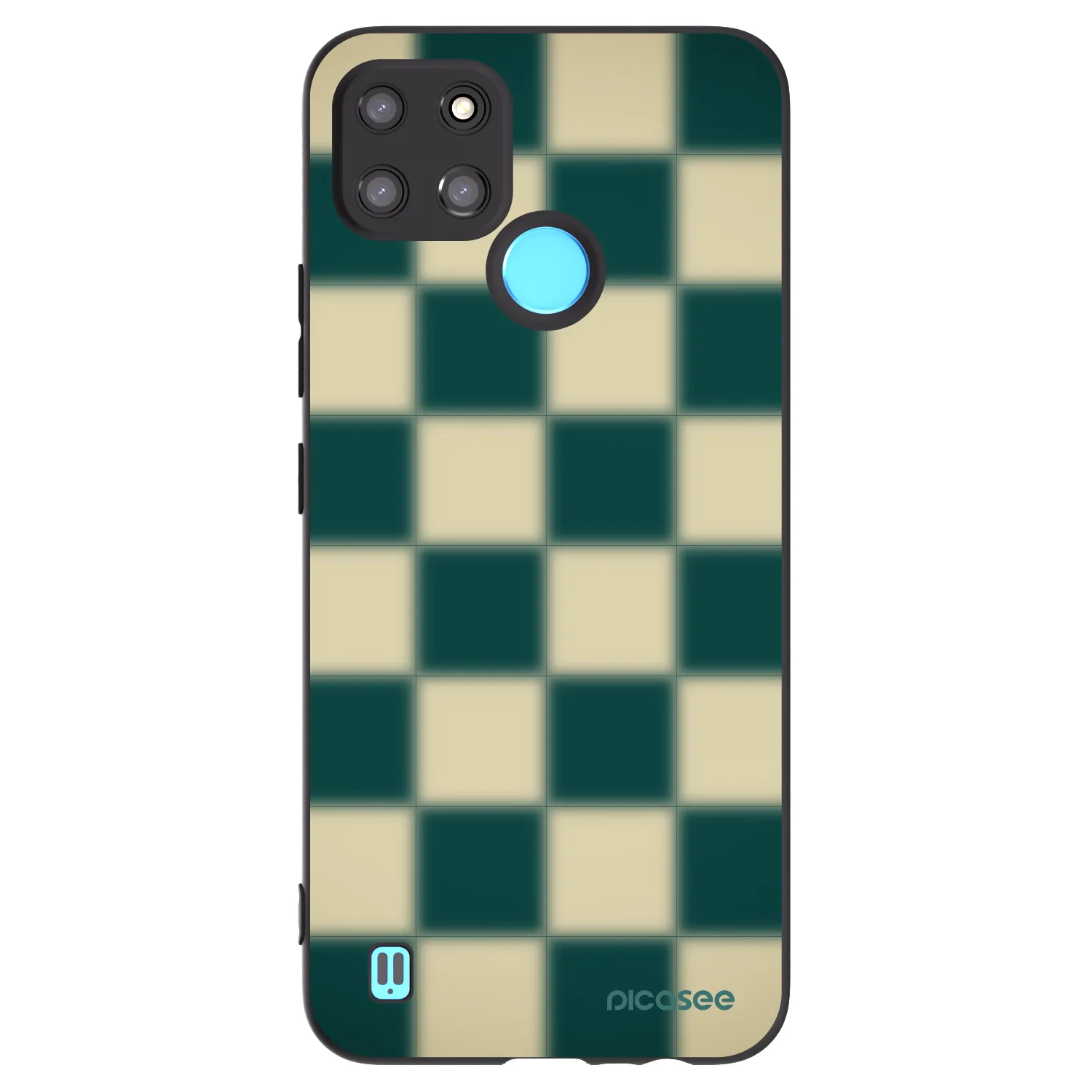 Picasee Μαύρη θήκη σιλικόνης για Realme C21Y - Shadow Chess