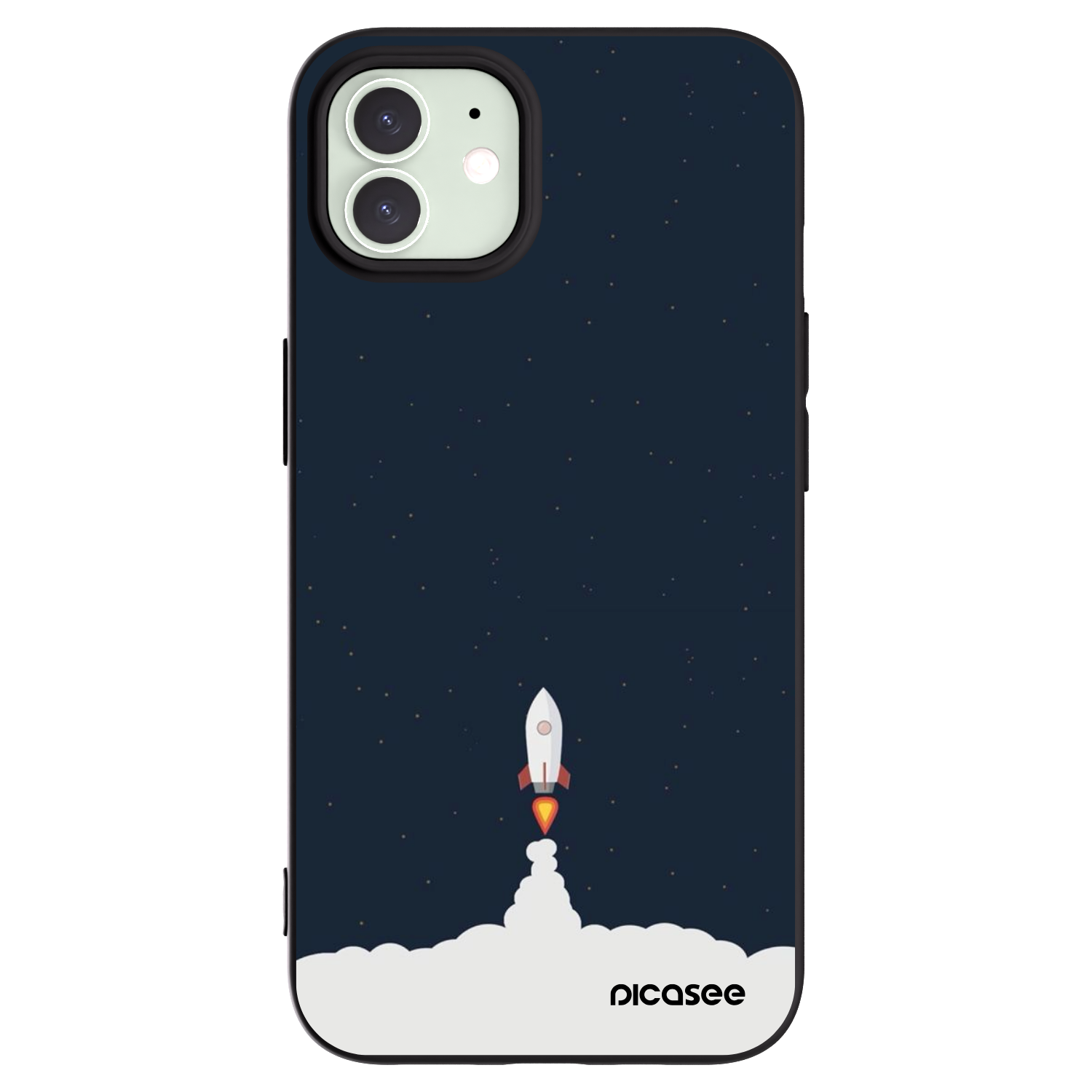 Picasee Μαύρη θήκη σιλικόνης για Apple iPhone 12 - Astronaut 2