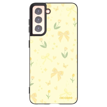 Picasee Μαύρη θήκη σιλικόνης για Samsung Galaxy S21 5G G991B - Honey Blossom