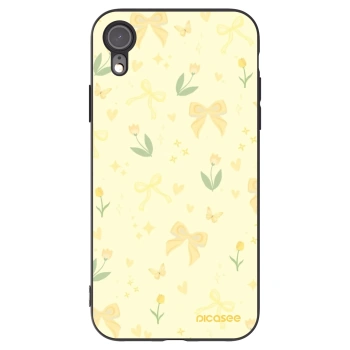 Picasee Μαύρη θήκη σιλικόνης για Apple iPhone XR - Honey Blossom