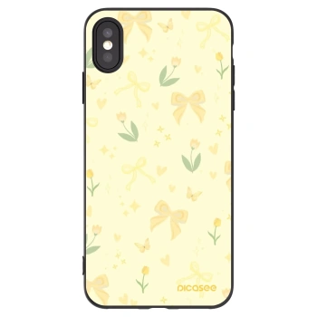 Picasee Μαύρη θήκη σιλικόνης για Apple iPhone XS Max - Honey Blossom