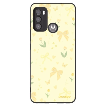 Picasee Μαύρη θήκη σιλικόνης για Motorola Moto G60 - Honey Blossom