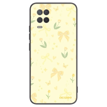Picasee Μαύρη θήκη σιλικόνης για Realme 8 5G - Honey Blossom