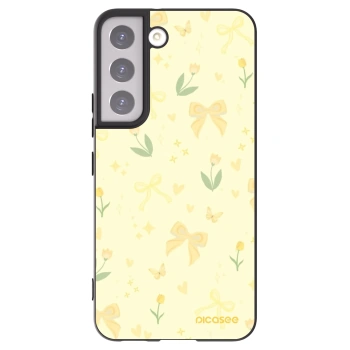 Picasee Μαύρη θήκη σιλικόνης για Samsung Galaxy S22 5G - Honey Blossom