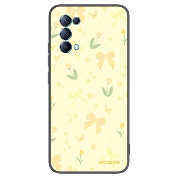 Picasee Μαύρη θήκη σιλικόνης για OPPO A16s - Honey Blossom