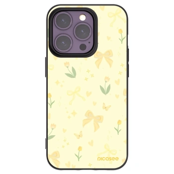 Picasee Μαύρη θήκη σιλικόνης για Apple iPhone 14 Pro - Honey Blossom
