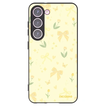 Picasee Μαύρη θήκη σιλικόνης για Samsung Galaxy S23 5G - Honey Blossom