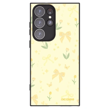 Picasee Μαύρη θήκη σιλικόνης για Samsung Galaxy S23 Ultra 5G - Honey Blossom