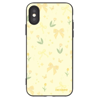 Picasee Μαύρη θήκη σιλικόνης για Apple iPhone X/XS - Honey Blossom