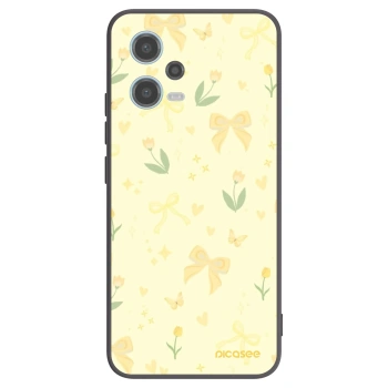 Picasee Μαύρη θήκη σιλικόνης για Xiaomi Redmi Note 12 5G - Honey Blossom