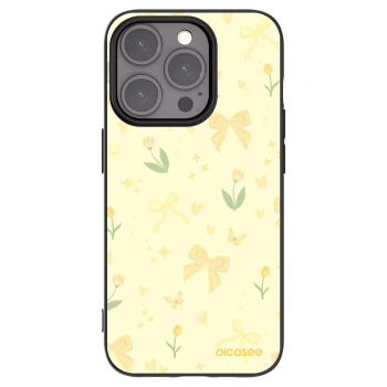 Picasee Μαύρη θήκη σιλικόνης για Apple iPhone 15 Pro - Honey Blossom
