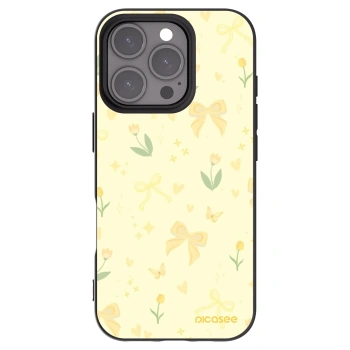Picasee Μαύρη θήκη σιλικόνης για Apple iPhone 16 Pro - Honey Blossom