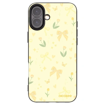 Picasee Μαύρη θήκη σιλικόνης για Apple iPhone 16 Plus - Honey Blossom