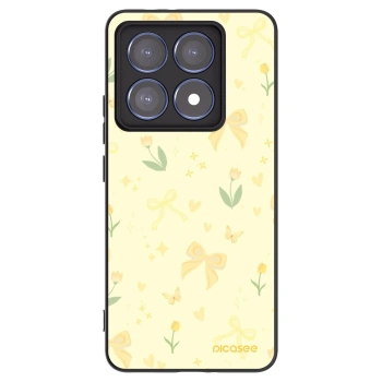 Picasee Μαύρη θήκη σιλικόνης για Xiaomi 14T Pro - Honey Blossom