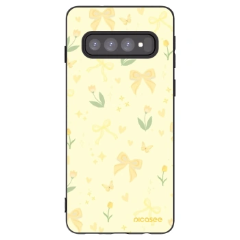 Picasee Μαύρη θήκη σιλικόνης για Samsung Galaxy S10 G973 - Honey Blossom