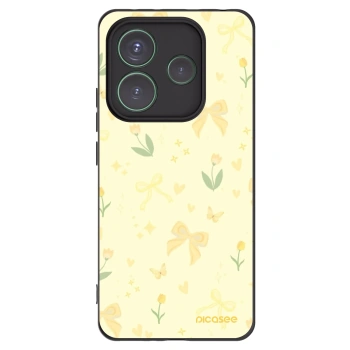 Picasee Μαύρη θήκη σιλικόνης για Xiaomi Redmi Note 14 5G - Honey Blossom