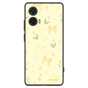 Picasee Μαύρη θήκη σιλικόνης για Motorola Moto G35 5G - Honey Blossom