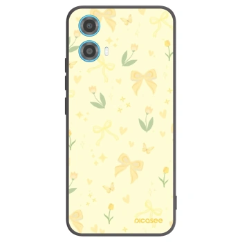 Picasee Μαύρη θήκη σιλικόνης για Motorola Moto G34 5G - Honey Blossom