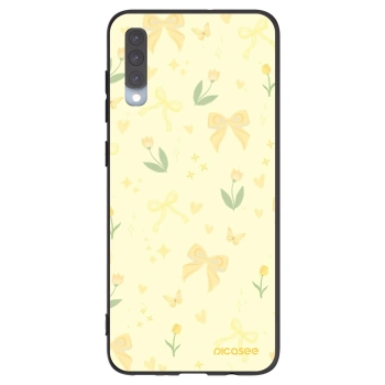 Picasee Μαύρη θήκη σιλικόνης για Samsung Galaxy A70 A705F - Honey Blossom