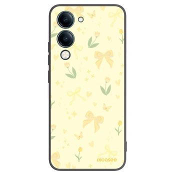 Picasee Μαύρη θήκη σιλικόνης για Vivo Y29s 5G - Honey Blossom