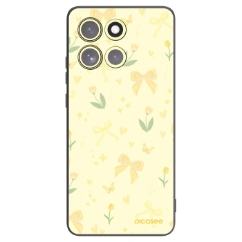 Picasee Μαύρη θήκη σιλικόνης για Motorola Moto G86 Power 5G - Honey Blossom