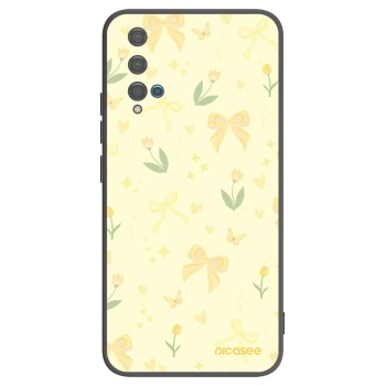 Picasee Μαύρη θήκη σιλικόνης για Huawei Nova 5T - Honey Blossom