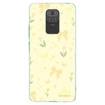 Picasee Μαύρη θήκη σιλικόνης για Xiaomi Redmi Note 9 - Honey Blossom