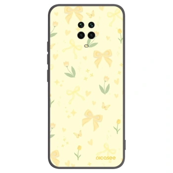 Picasee Μαύρη θήκη σιλικόνης για Xiaomi Redmi Note 9S - Honey Blossom