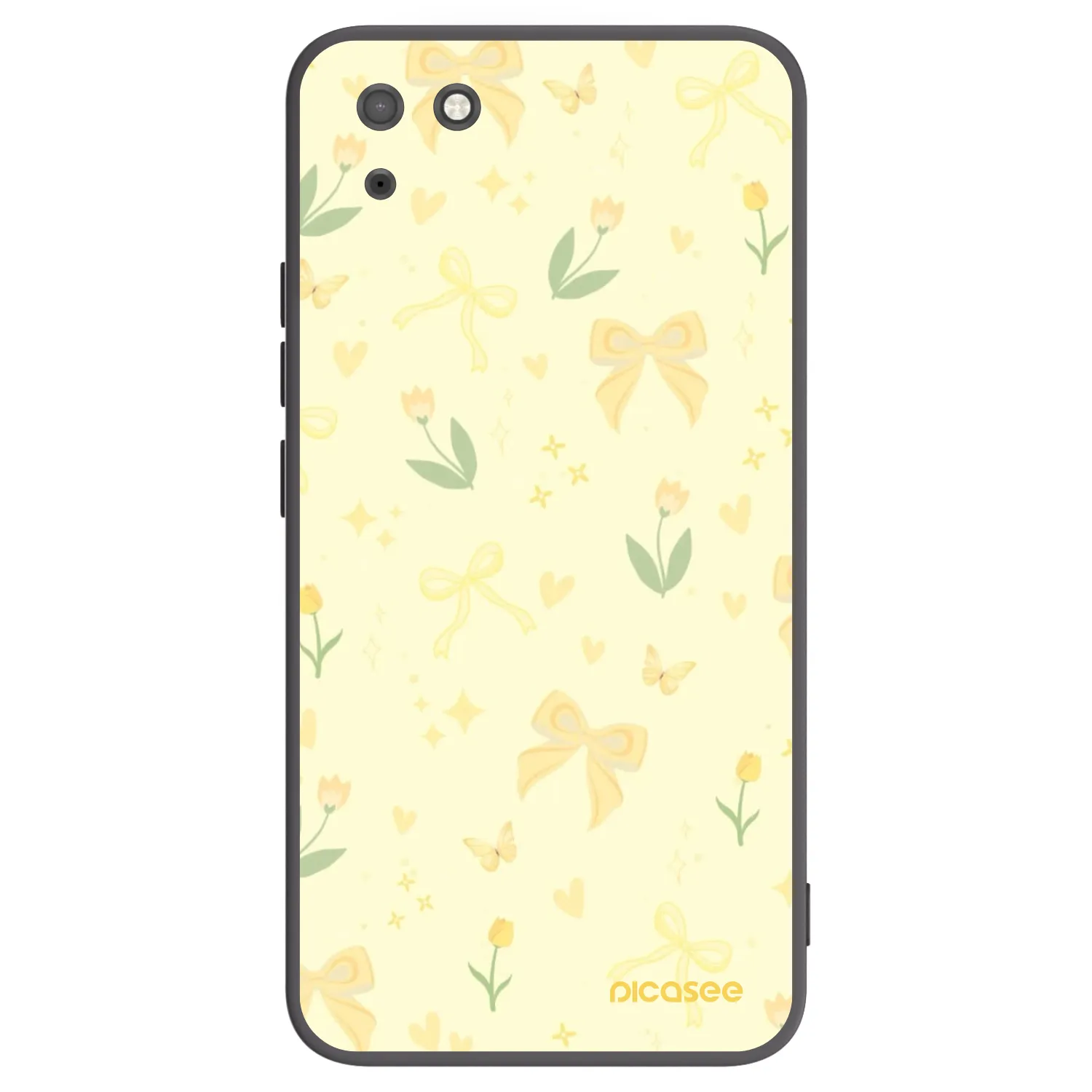 Picasee Μαύρη θήκη σιλικόνης για Huawei Y5P - Honey Blossom