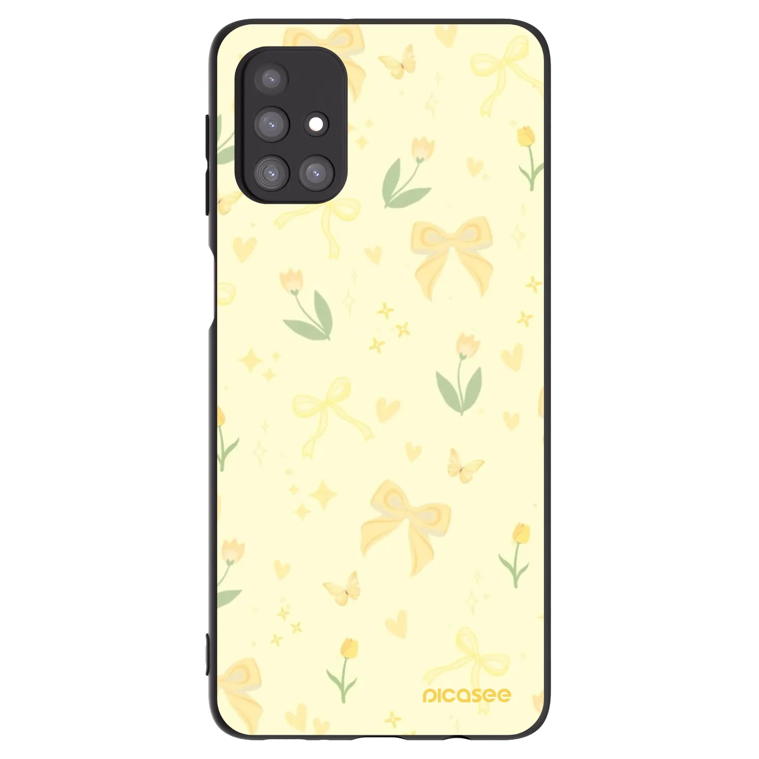 Picasee Μαύρη θήκη σιλικόνης για Samsung Galaxy M31s - Honey Blossom