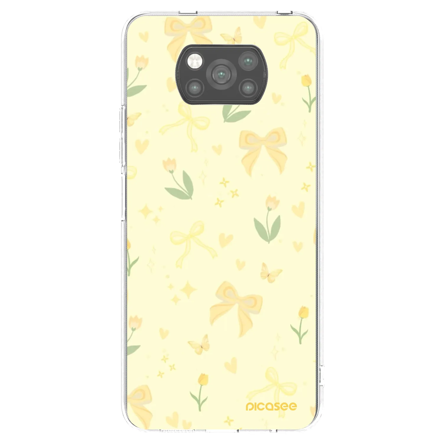 Picasee Μαύρη θήκη σιλικόνης για Xiaomi Poco X3 - Honey Blossom