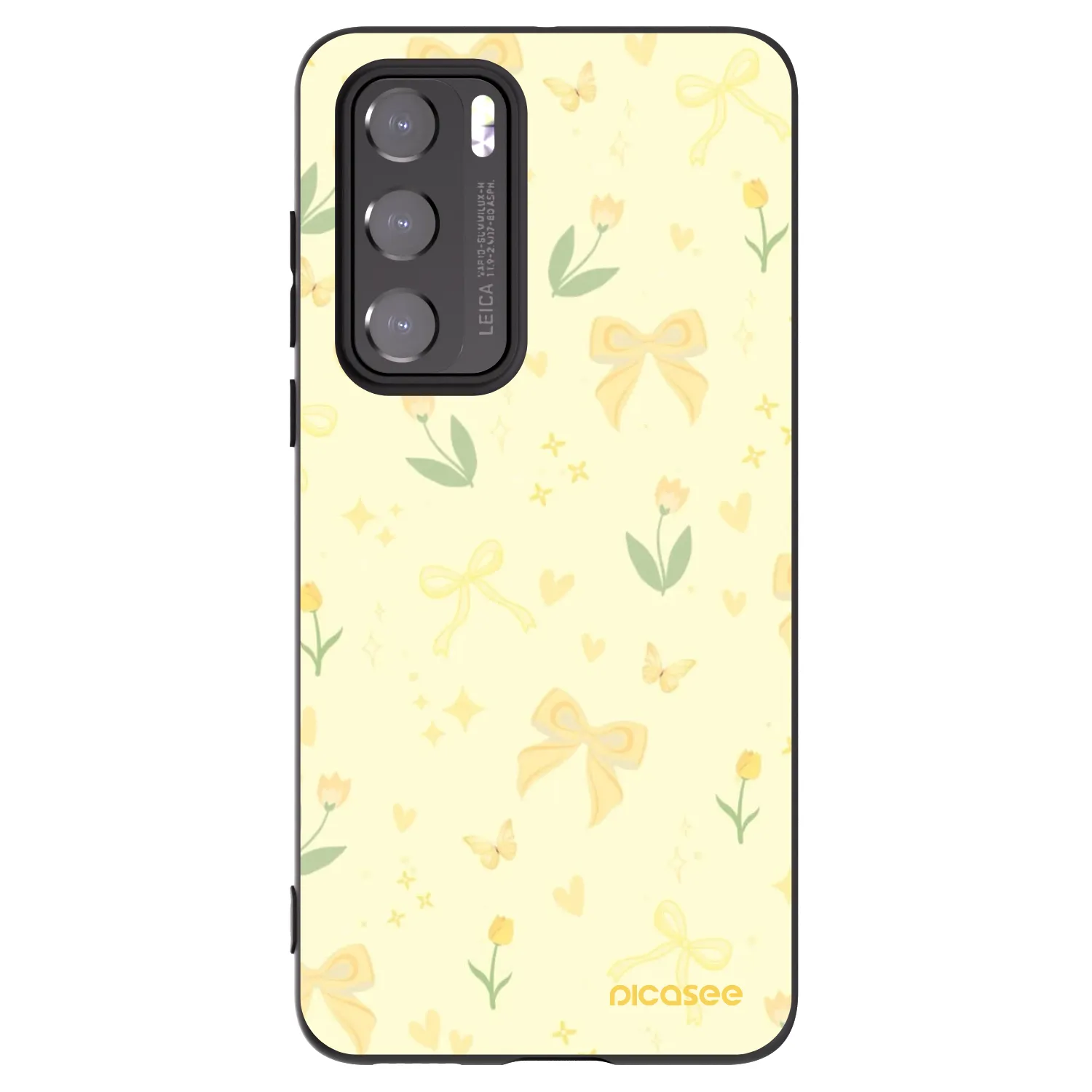 Picasee Μαύρη θήκη σιλικόνης για Huawei P40 - Honey Blossom