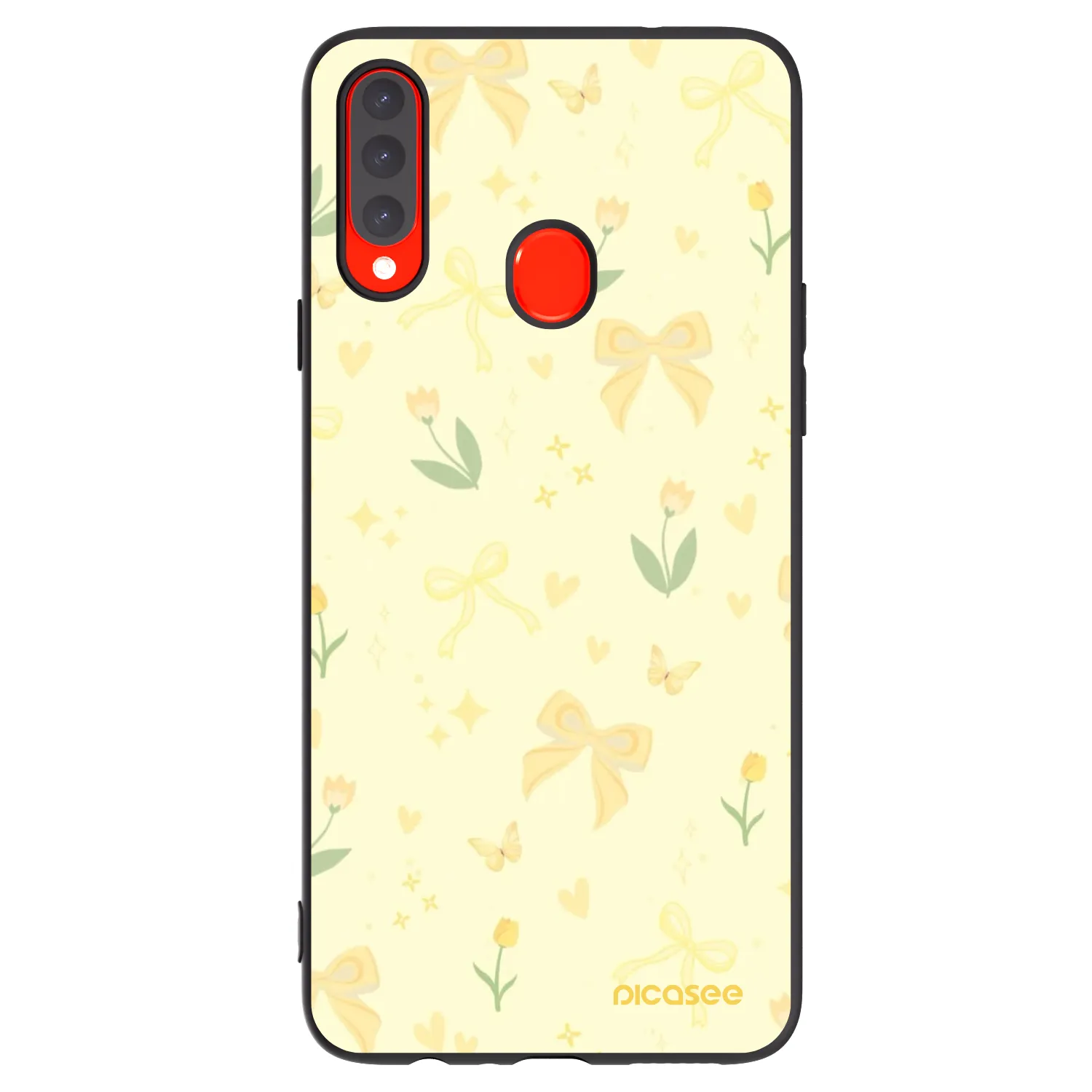 Picasee Μαύρη θήκη σιλικόνης για Samsung Galaxy A20s - Honey Blossom