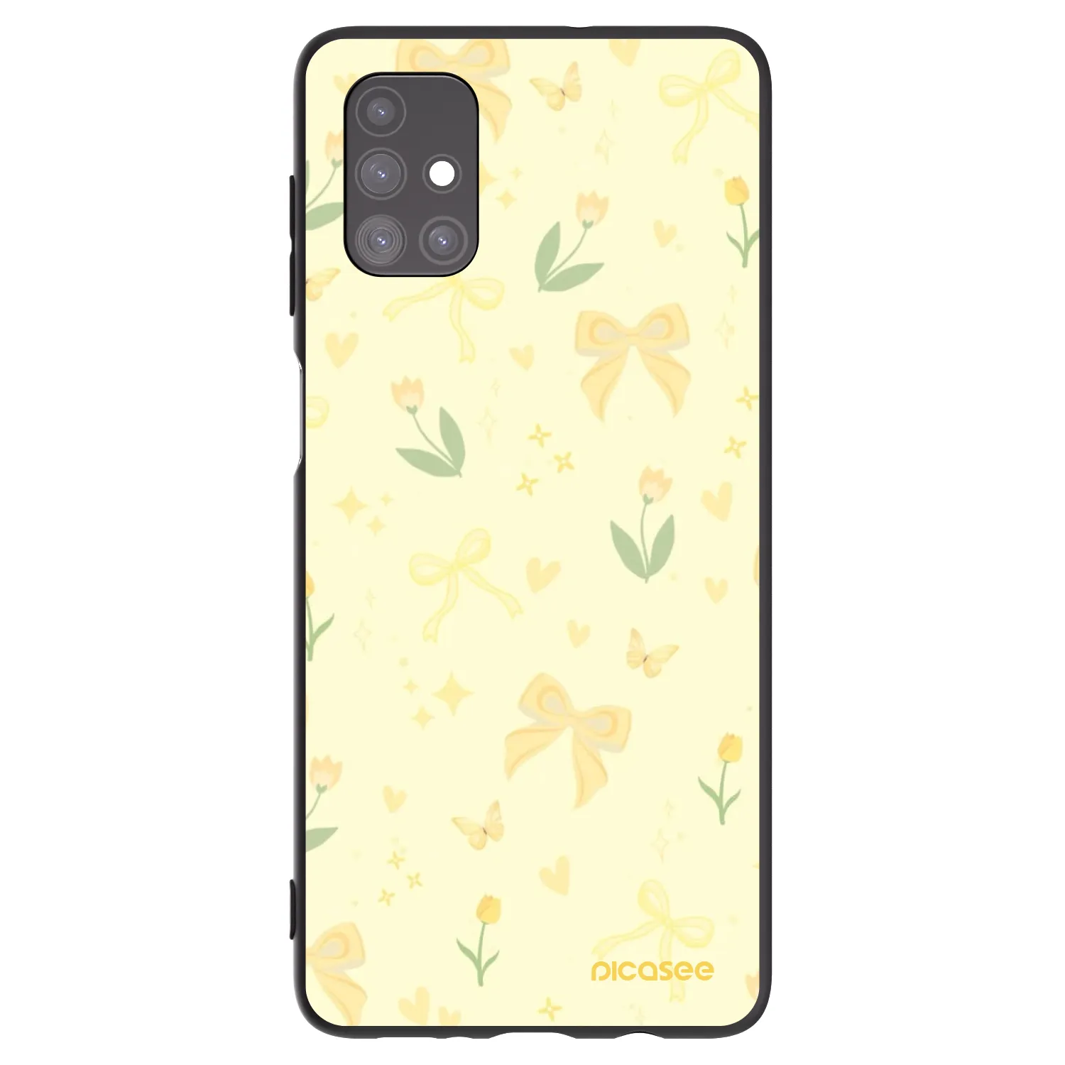 Picasee Μαύρη θήκη σιλικόνης για Samsung Galaxy M51 M515F - Honey Blossom
