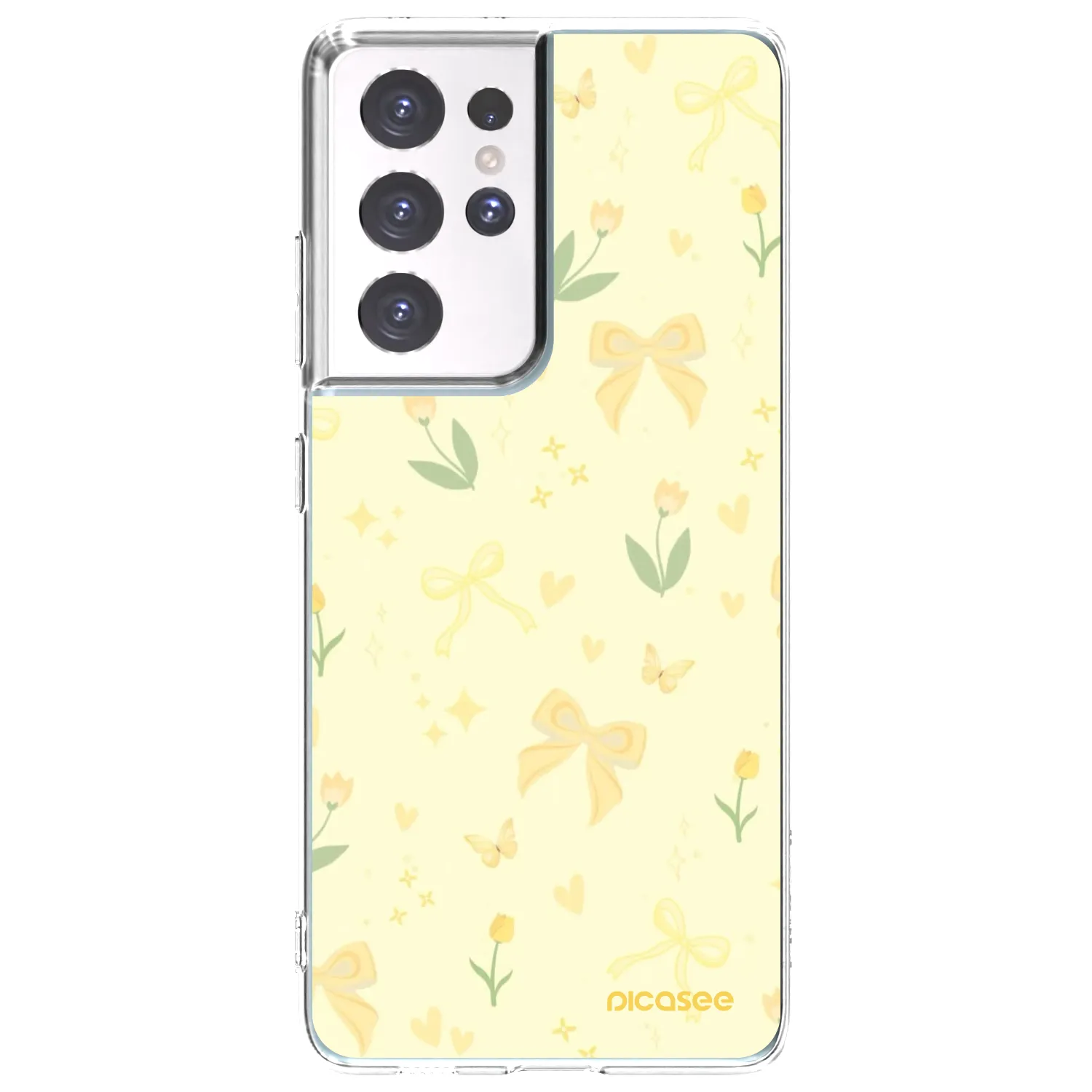 Picasee διαφανής θήκη σιλικόνης Samsung Galaxy S21 Ultra 5G G998B - Honey Blossom
