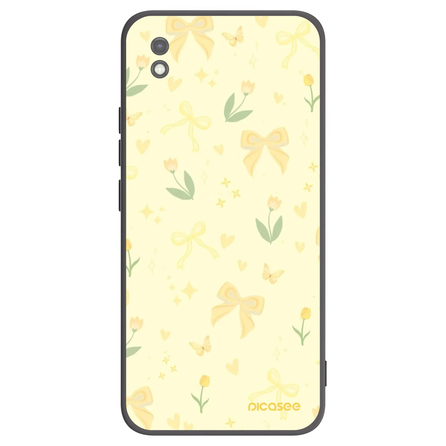 Picasee Μαύρη θήκη σιλικόνης για Xiaomi Redmi 9AT - Honey Blossom