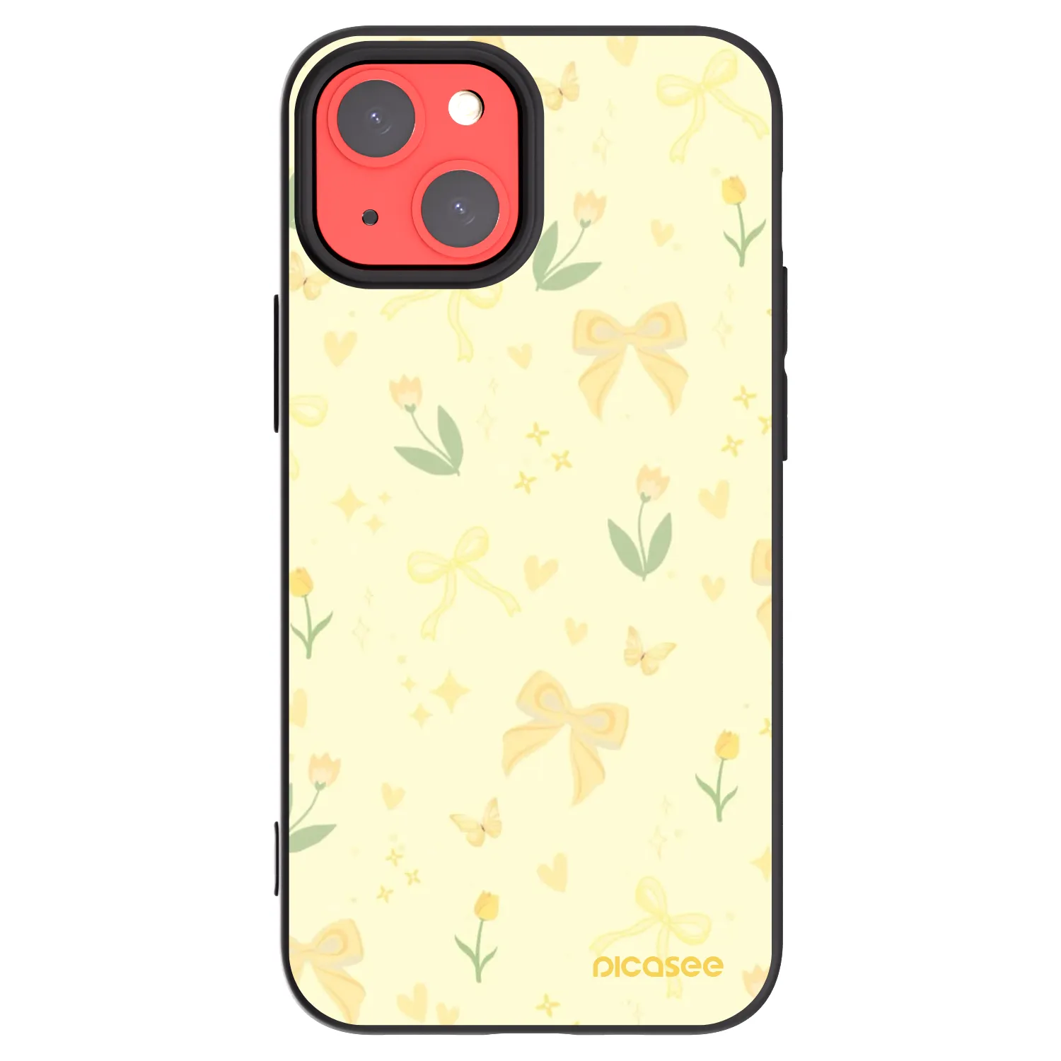 Picasee Μαύρη θήκη σιλικόνης για Apple iPhone 13 mini - Honey Blossom