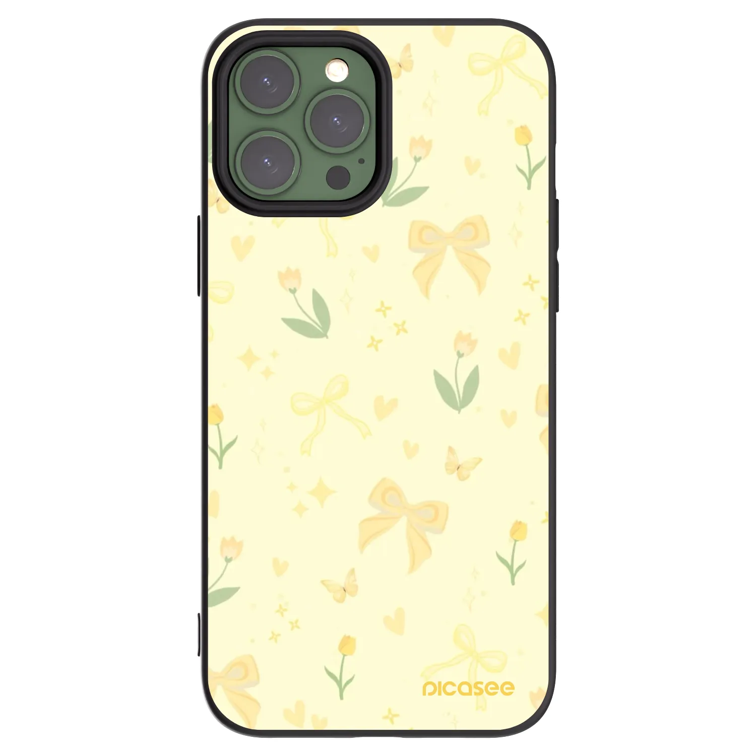 Picasee Μαύρη θήκη σιλικόνης για Apple iPhone 13 Pro Max - Honey Blossom