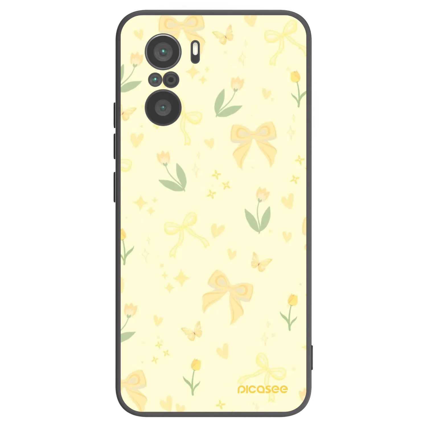 Picasee Μαύρη θήκη σιλικόνης για Xiaomi Poco F3 - Honey Blossom