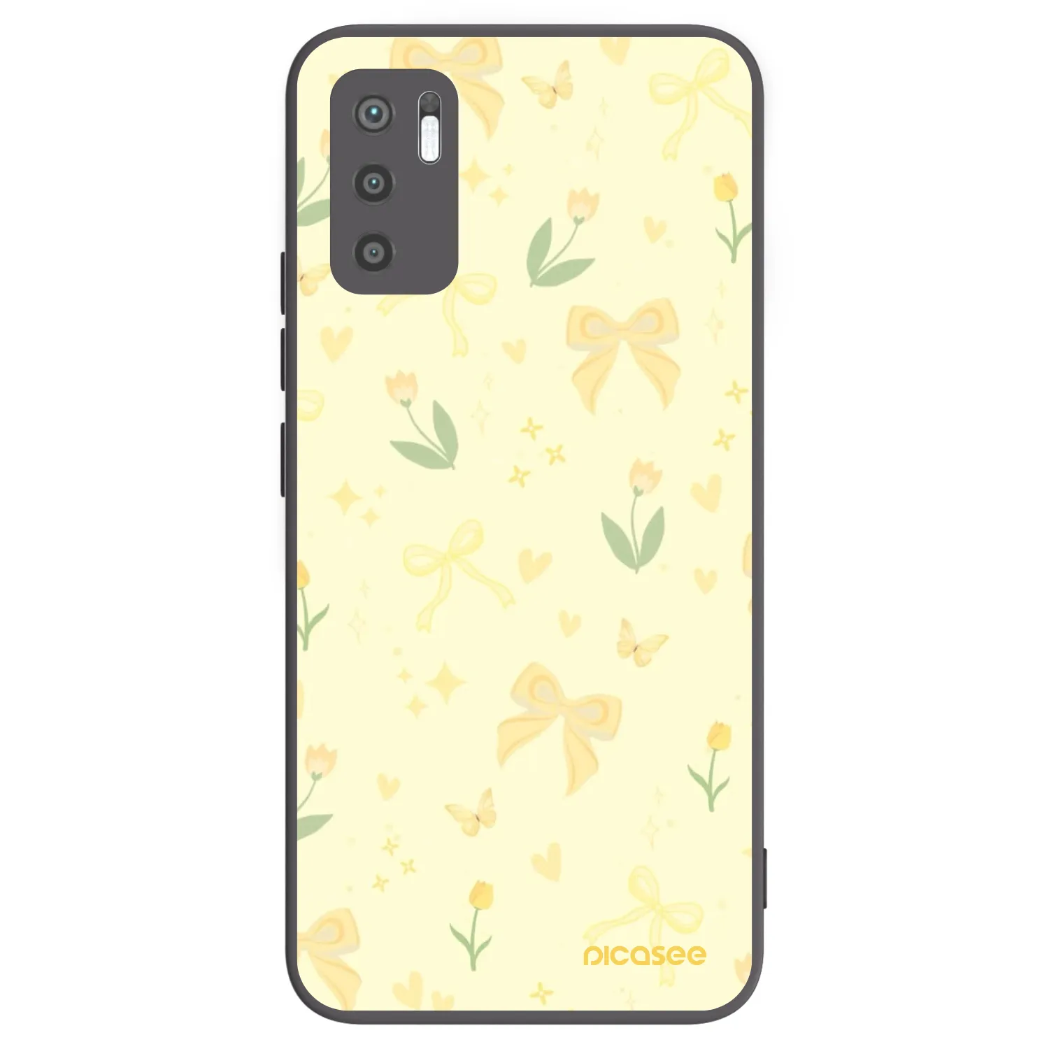 Picasee Μαύρη θήκη σιλικόνης για Xiaomi Redmi Note 10 5G - Honey Blossom