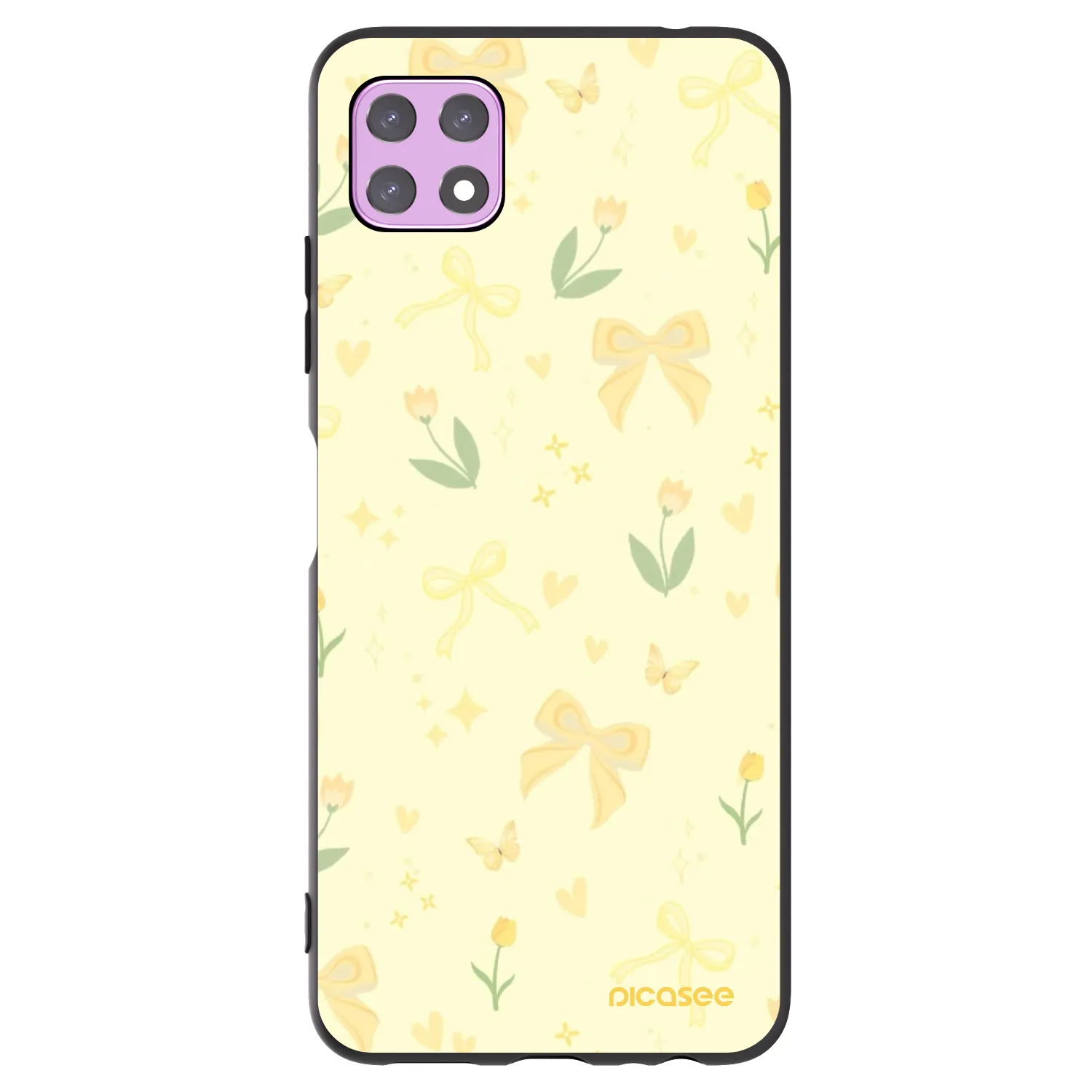 Picasee Μαύρη θήκη σιλικόνης για Samsung Galaxy A22 A226B 5G - Honey Blossom
