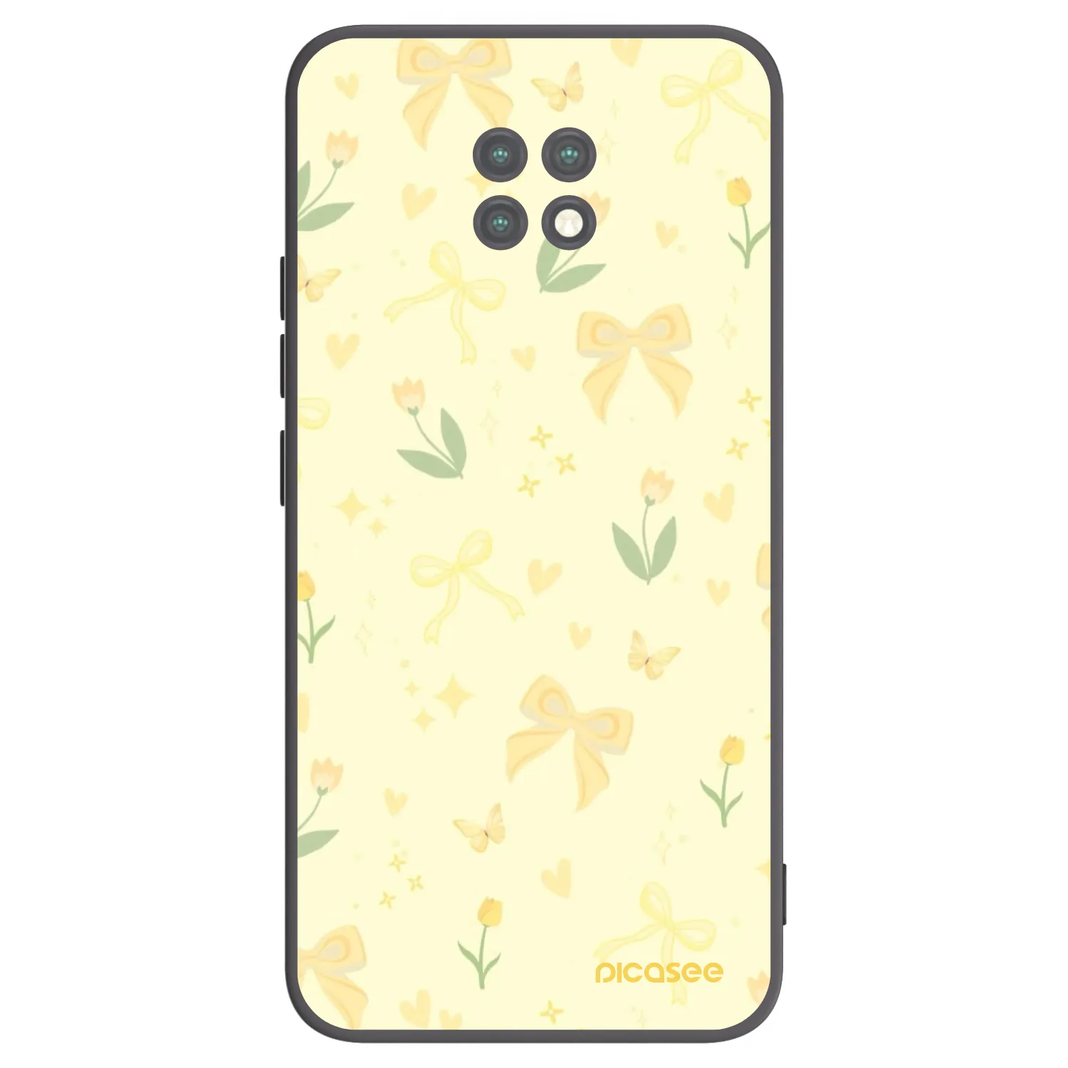 Picasee Μαύρη θήκη σιλικόνης για Xiaomi Redmi Note 9T - Honey Blossom