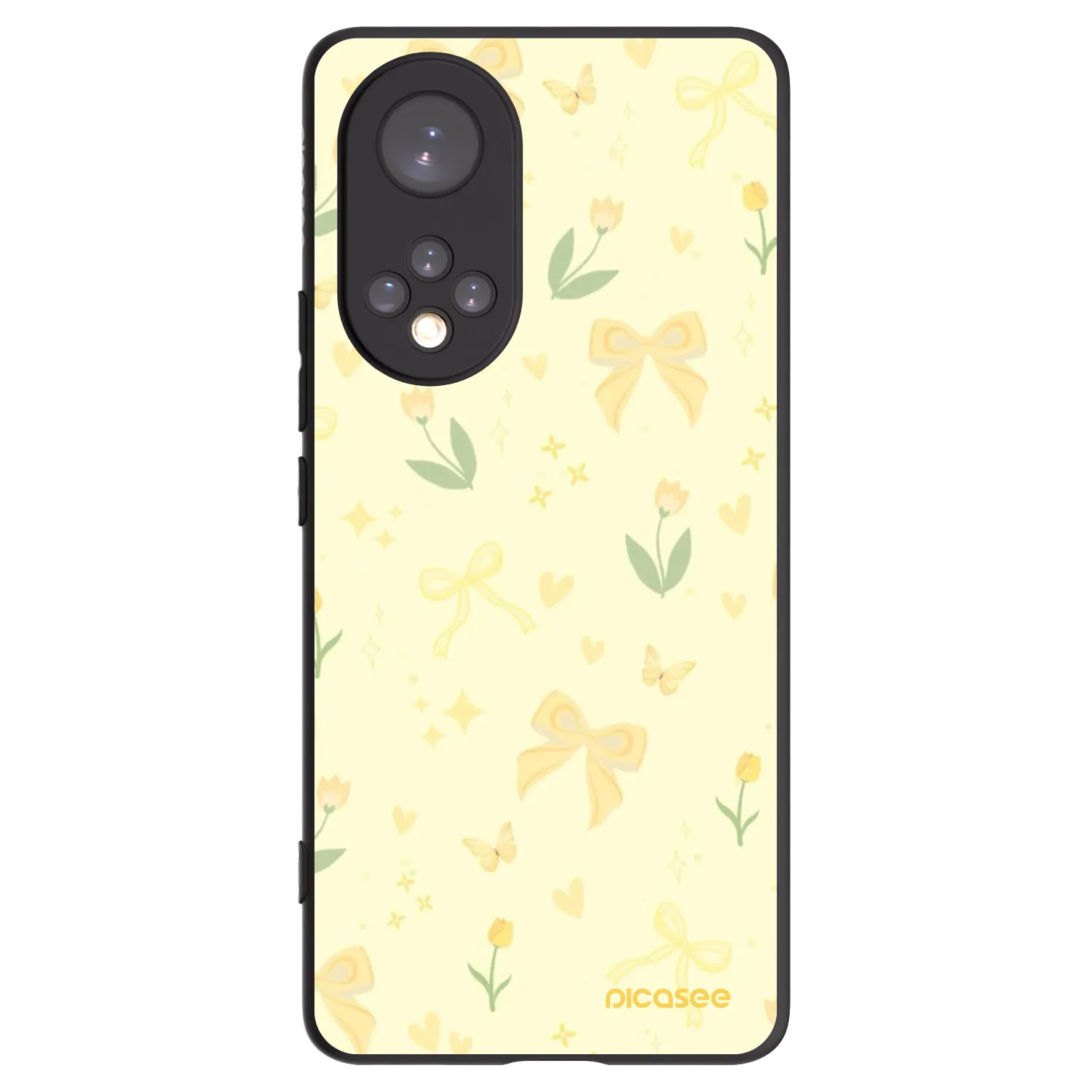 Picasee Μαύρη θήκη σιλικόνης για Honor 50 5G - Honey Blossom
