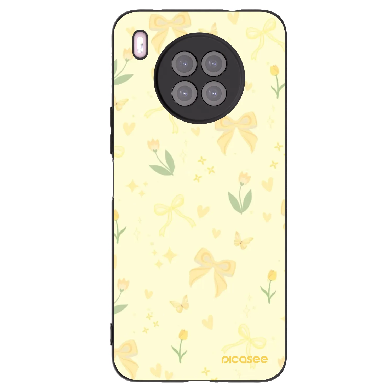 Picasee Μαύρη θήκη σιλικόνης για Huawei Nova 8i - Honey Blossom
