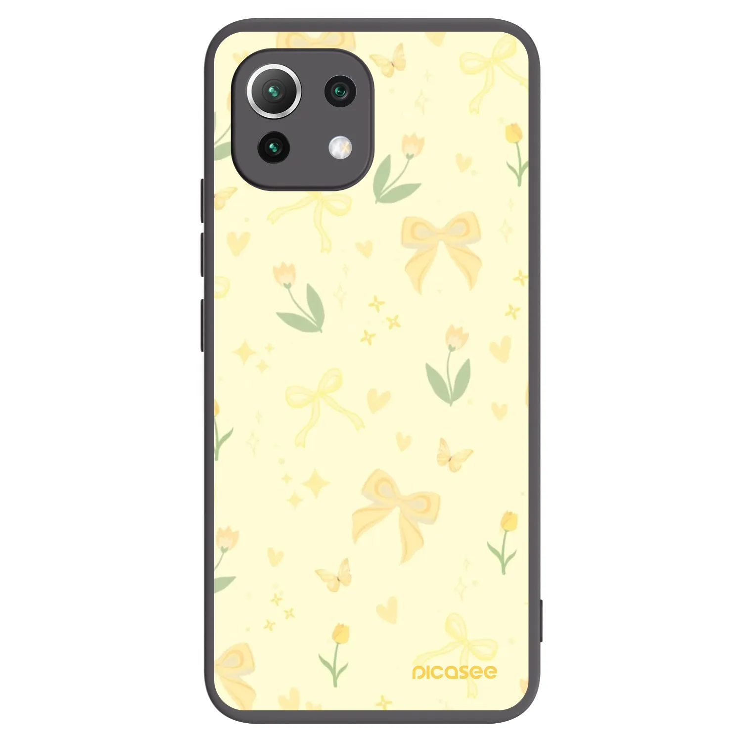 Picasee Μαύρη θήκη σιλικόνης για Xiaomi 11 Lite 5G NE - Honey Blossom